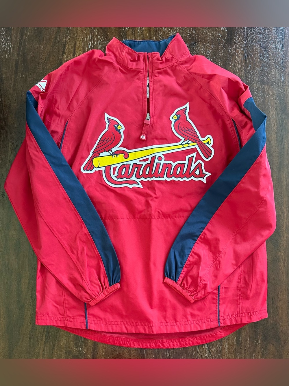 Majestic Authentic St. Louis Cardinals MLB Red Pullover Windbreaker Jacket M